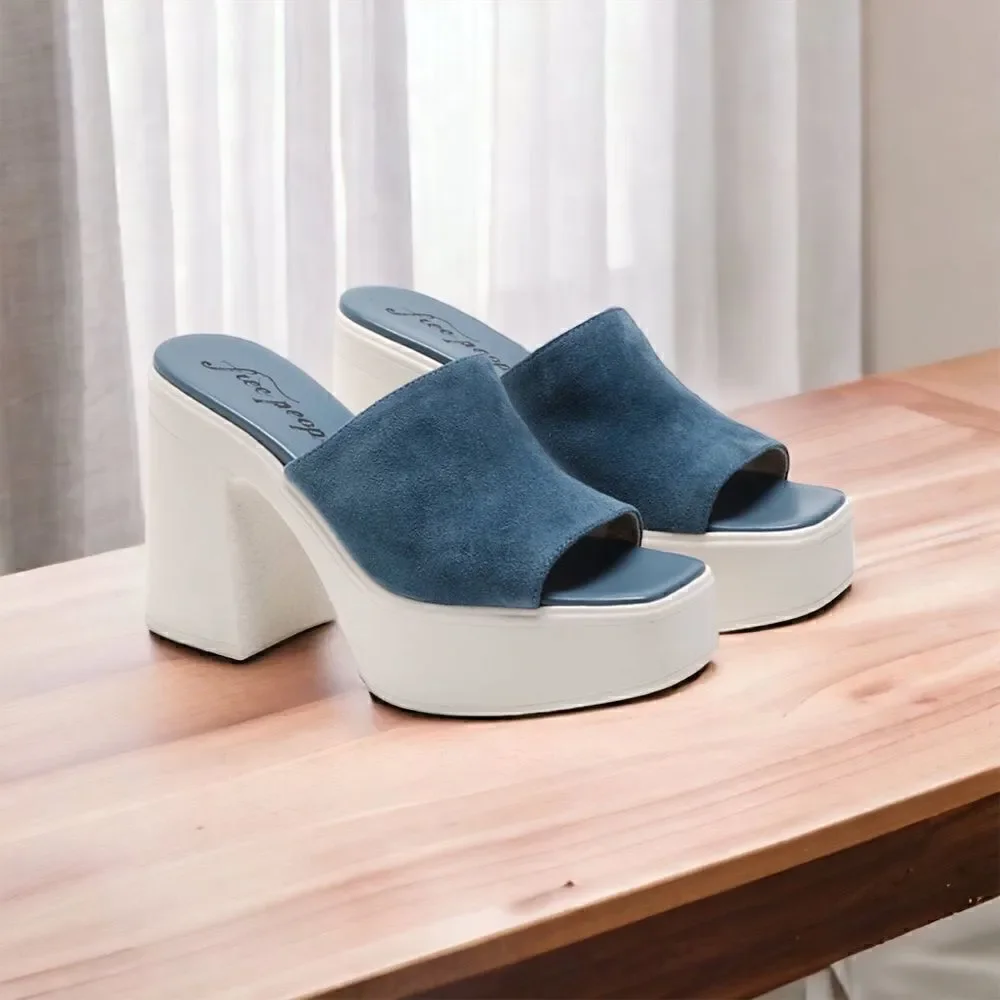 Free People Zoe Platform Sandal 40 EU / 10 M US, WINDING RIVER Combo
